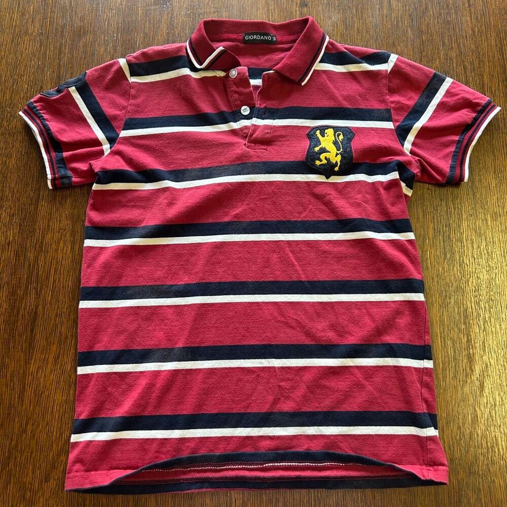 Vintage giordano heraldic striped polo